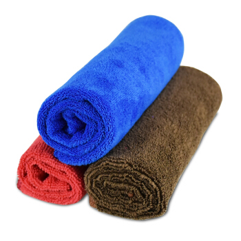 祁仕  高品质超细纤维洗车毛巾 去污擦车毛巾吸水毛巾 40*40cm 三条装  汽车用品