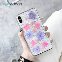 x-doria 苹果XS Max手机壳iPhoneXS Max保护壳 时尚炫彩全包防摔透明手机保护套 绽放银色