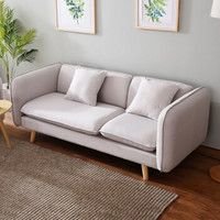 家逸布艺沙发 透气绒布客厅家具组合套装懒人北欧现代简约小户型布沙发 三人座