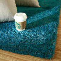 美家馨居 M6B-1 地毯客厅茶几垫北欧简约现代满铺房间床边毯加厚毛毛地毯卧室 天蓝色100*150