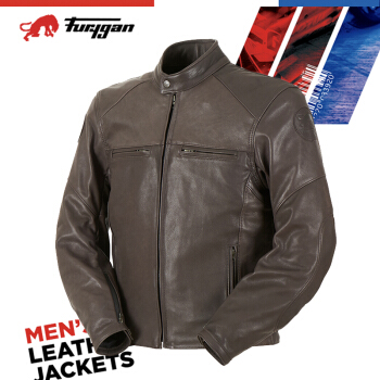 Furygan VINCE(文斯） 法国原产 休闲夹克款 摩托机车骑行皮衣 超软牛皮 D3O护具 棕色 XL