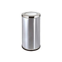 魅祥 MX-07 不锈钢垃圾桶 圆形带盖 室内工业商场公司用垃圾桶 翻盖烟灰筒 特小号250*310mm翻盖