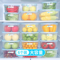 HAIXIN海兴冰箱收纳盒塑料保鲜盒 大密封盒鱼盒冷冻生鲜蔬菜储物盒6只装