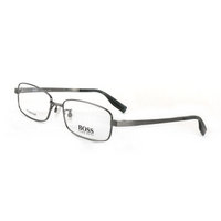 HUGO BOSS 雨果博斯 男款银灰色镜框黑色镜腿金属全框光学眼镜架眼镜框 0HB6573/J KJ1 55MM