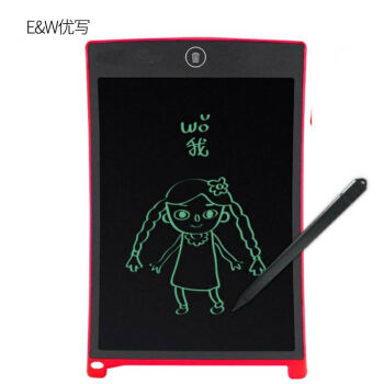 优写（E&W） 液晶手写板黑板儿童涂鸦绘画 电子写字板绘画板白板 8.5英寸 红色