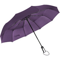 昵迪 全自动雨伞商务男女双人三折加固加大10骨伞一键开收 105紫色