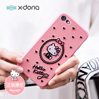 X-doria HelloKitty苹果7/8手机壳iPhone7/8保护壳 手工3D立体刺绣全包防摔保护套 资趣刺绣粉