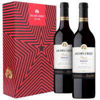 澳大利亚进口红酒 杰卡斯（Jacob’s Creek）经典系列葡萄酒 750ml*2瓶  双支礼盒