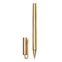 天色 带夹直杆黄铜笔金属中性笔创意复古签字笔 光面TS-5603