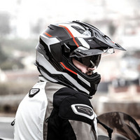 NEXX X.WED2 荒原系列X-PATROL 亚洲版型 旅行全盔碳纤维复合材料电动摩托车头盔 黑银红线条色 XXL