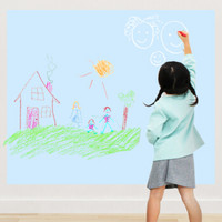 酷乐家の涂鸦磁性墙膜 儿童画板可擦写黑板贴 家用办公绿板培训教学自粘墙贴纸 60*90cm磁性晴空蓝