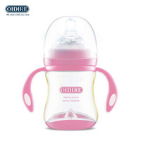 OIDIRE 奶瓶 新生婴儿宽口径 ppsu宝宝奶瓶 带手柄吸管 180ML 粉