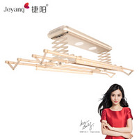 捷阳（Jeyang） 晾衣架 电动晾衣架阳台自动升降晾衣杆智能无线遥控晾衣机照明款 上门安装 JY-080Z 香槟色