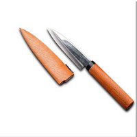 KAI 贝印 貝印水果刀 天然木刀柄带保护罩不锈钢便携家用 DH-7173日本进口