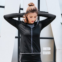 潮流假期 运动外套瑜伽服单件上衣速干跑步休闲长袖显瘦女士健身房服 YD20199-单件外套-黑拼灰色-XL