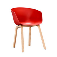 百思宜 椅子 接待办公椅现代简约时尚扶手椅 休闲个性餐椅设计师洽谈接待椅子 红色