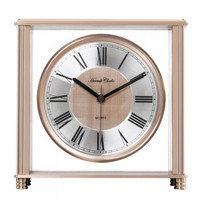 赫姆勒 时钟（Hermle clocks）座钟 德国品牌客厅摆件高端现代太空铝质简约静音卧室台钟 QT206-210001玫瑰金