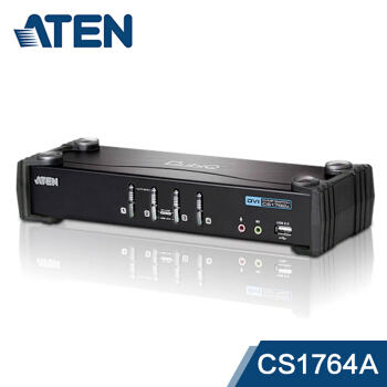 ATEN宏正多电脑KVM切换器4进1出 DVI切换器USB键鼠共享器CS1764A