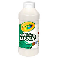 绘儿乐（Crayola）学生绘画涂料织物颜料 美国进口 16盎司单瓶装丙烯颜料 钛白色 20-40163432