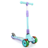 美洲狮（COUGAR）儿童滑板车加宽四轮全闪踏步车 MHBC011 薄荷蓝