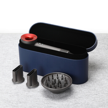 BUBM 戴森吹风机收纳盒整理盒子dyson电吹风配件硬壳盒便携保护套 HD01蓝色