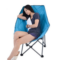 威野营（V-CAMP）户外折叠椅子 靠背休闲躺椅 懒人沙发椅 蝴蝶加厚夹棉椅 月亮椅（蓝色）