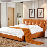 宜眠坊（ESF) 床 软床 皮床 现代北欧风格卧室双人床 EC06 1.8米