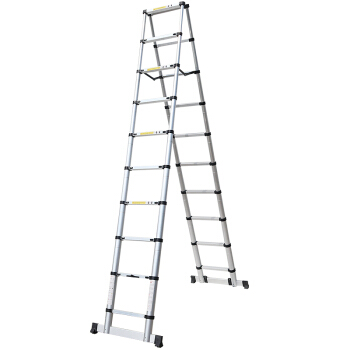 易存梯子铝合金伸缩梯子家用人字梯多功能工程折叠梯 人字梯2.9米+2.9米
