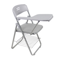 富路达 电脑椅子办公会议培训座椅家用折叠椅子凳子休闲椅靠背椅灰色+网+写字板