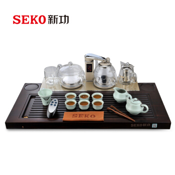  SEKO/新功 2015010717834405 全自动 功夫茶具套装+智能电热水壶  黑檀木