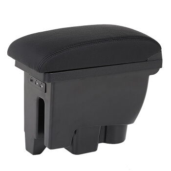 十虎 新捷达真皮扶手箱新款桑塔纳专用手扶箱科沃兹 轩逸中央汽车扶手箱标志新301新飞度储物盒免打孔安装