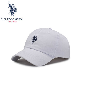 U.S.POLO 帽子男女儿童棒球帽基本款4-10岁儿童遮阳鸭舌帽 SMZOO-60006 白