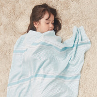 贝谷贝谷 婴儿毯子婴儿盖被竹纤维儿童毯空调被 新生儿冰丝毯 童蔓款蓝色 110*130cm