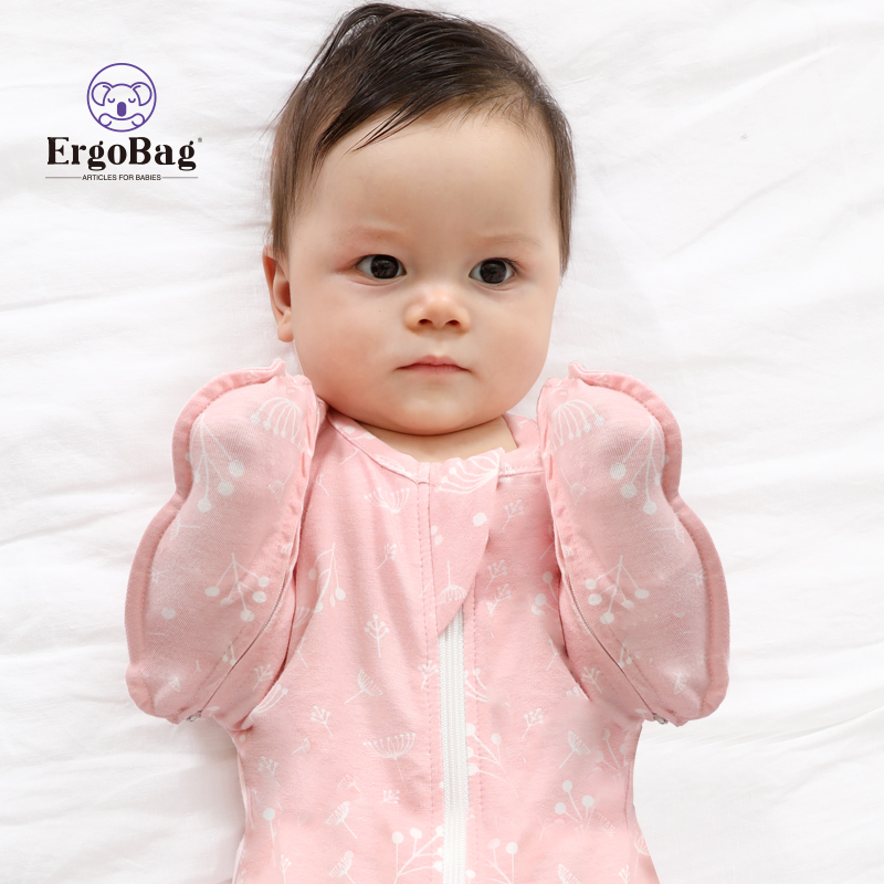 Ergobag 新生婴儿投降式防惊跳夏季薄款睡袋 (彩羽、s码)