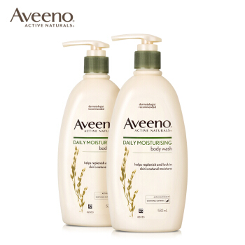 Aveeno 艾惟诺孕妇成人保湿清洁沐浴露532ml *2（家庭装沐浴乳沐浴露）