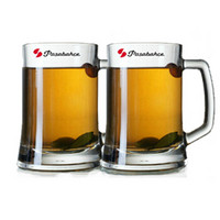 帕莎帕琦Pasabahce欧洲进口酒吧马克杯大玻璃杯啤酒杯395ML两只装55299