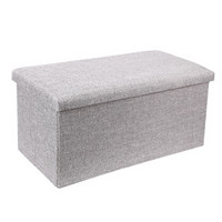 RedCamp  长方形收纳凳子储物凳可坐成人沙发凳换鞋凳折叠收纳椅家用收纳箱 灰色110升