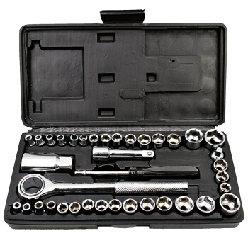 勒塔(LETA) 套筒工具40件套6.3mm/10mm 多功能加长棘轮公英制内六角套筒扳手套装 汽车维修工具箱LT-AM712