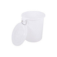 日兴（RIXING）垃圾桶 商用塑料桶水桶有白色带盖加厚铁手柄 200L