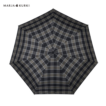玛丽亚.古琦 玛丽亚古琦 MARJA KURKI 雨伞三折自动伞 格子 棕绿色