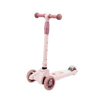 曼龙 儿童滑板车折叠1-2-3岁闪光滑滑车宝宝踏板车幼儿溜溜车可折叠儿童车 粉色小兔子