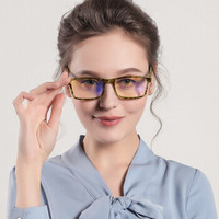 纳尼尼进口电脑平光镜防蓝光防辐射眼镜NOB男女时尚上网护目镜 棕色豹纹