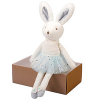 凯艺玩具 婴儿安抚玩具布偶娃娃宝宝小兔玩偶 睡眠毛绒玩具兔子公仔儿童礼物-蓝裙款 六一儿童节礼物