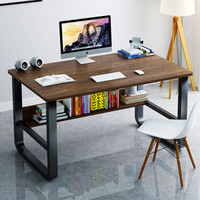 朗程电脑桌简约钢木书桌台式笔记本家用办公桌子学习桌