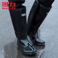 回力雨鞋男士款时尚雨靴户外防水防滑耐磨HL838高筒黑色40码