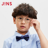 日本睛姿（JINS）儿童防蓝光辐射眼镜 时尚金属圆框平光镜男女学生手机ipad电脑护目镜FPC18A105 94黑色