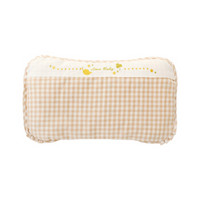 贝吻 婴儿枕头新生儿定型苎麻方格枕头水洗透气儿童枕0-1-5幼儿用品B3173咖格