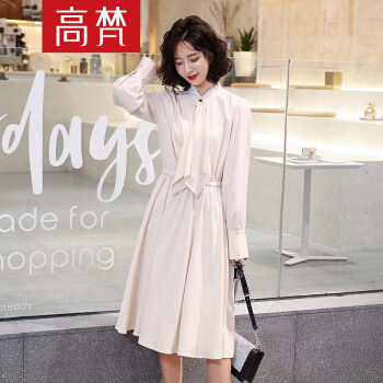 GOLDFARM 高梵 春装新款很仙的法国小众雪纺连衣裙仙女气质长裙女装裙子L1190069 粉色 L