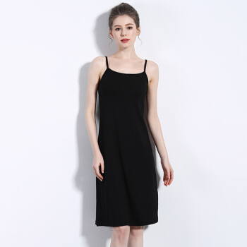 城加（CITYPLUS） 2019新款连衣裙韩版品质吊带打底裙 CWDD193203 黑色 M