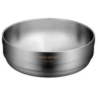 金钥匙（GOLDEN KEY）304不锈钢碗 韩式20cm双层加厚隔热 耐摔耐用 汤碗饭碗泡面碗  GK-200W